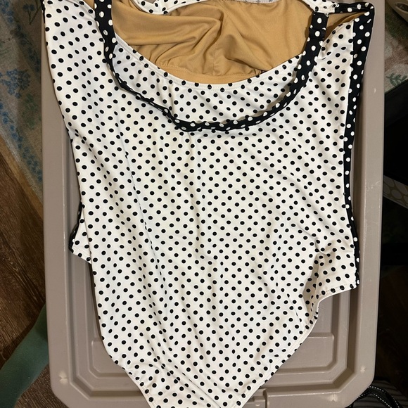 DownEast for ModCloth Darling Black and White Polka Dot One-piece swimsuit - Picture 5 of 6
